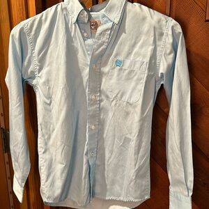 Excellent condition Cinch button down shirt, light blue. Boys size M10.